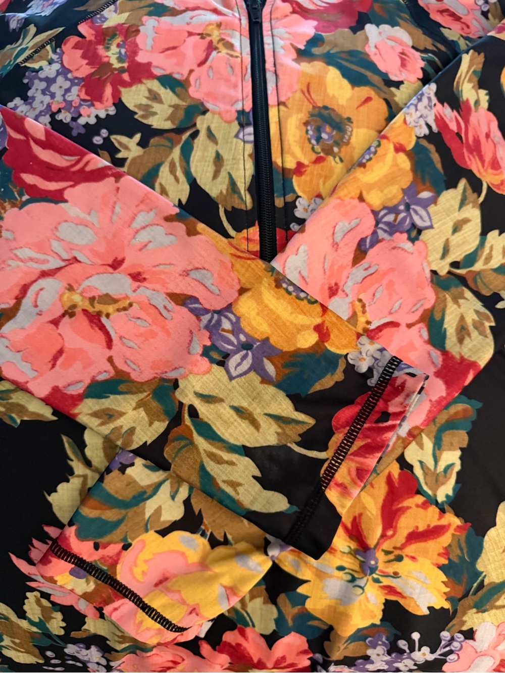Anthropologie “Allihop” Floral Long Sleeve Zip Front UPF Rash Guard